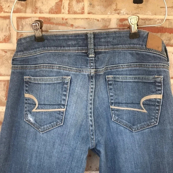 American Eagle Distressed Slim Boot Low Rise Stretch Jeans - Picture 6 of 14
